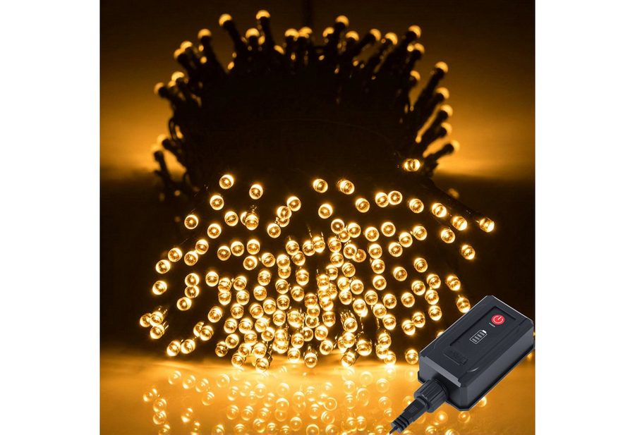 Quntis LED-Lichterkette 30/40m 300LEDs Lichterkette Weihnachtsbaum Weihnachtsdeko, Timer 8modi, 300-flammig Weihnachtsbeleuchtung Outdoor/Innen, Warmweiß, 8 Modi von Quntis