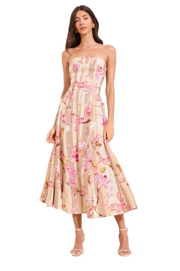 LIPSY Midikleid Lipsy Midi-Skaterkleid mit Bandeau-Oberteil (1-tlg)