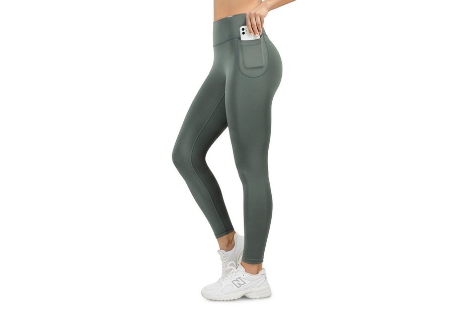 Smilodox Leggings Kelsy, High Waist Sportleggings V-Bund & seitlichen Eingrifftaschen nahtlos im Schritt, figurformende elastische Yogahose, Sport Freizeit