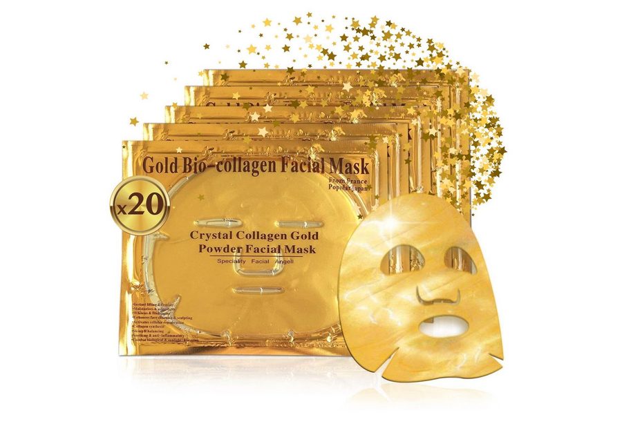 P-Beauty Cosmetic Accessories Gesichtsmaske Gold Collagen Maske Anti-Aging Feuchtigkeitsmaske, 20-tlg.
