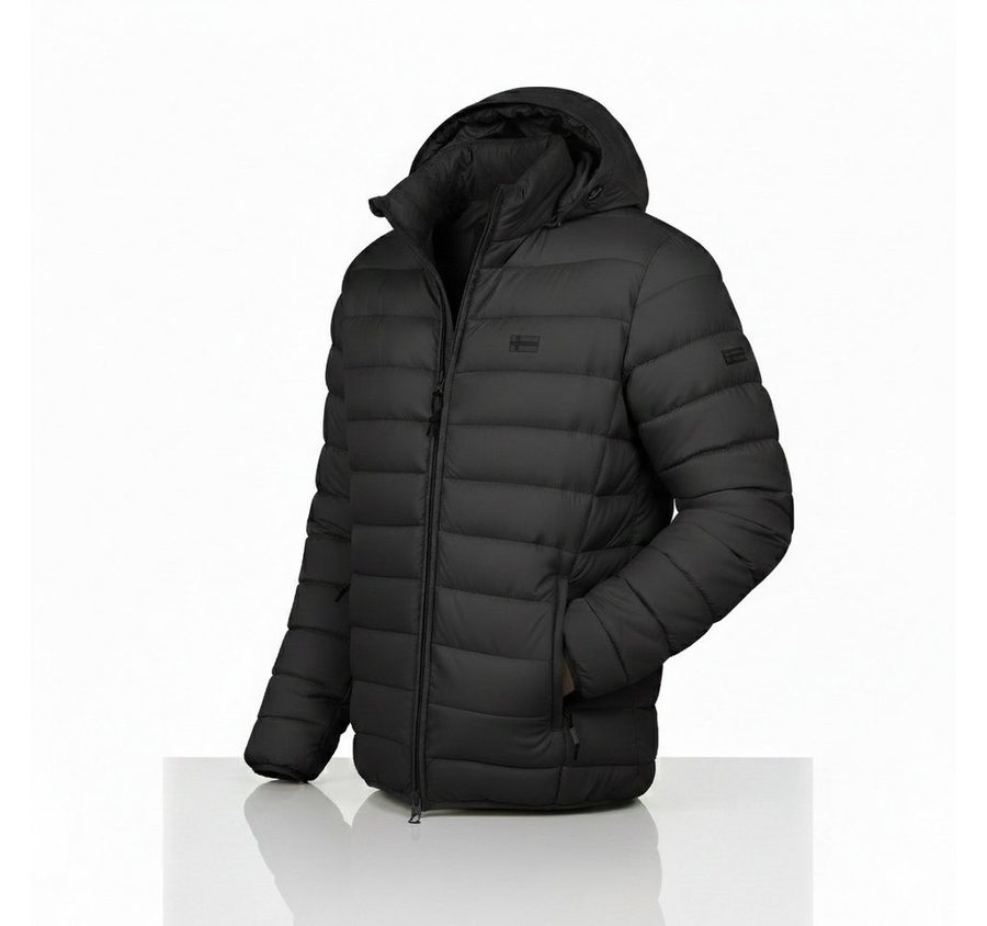 Geographical Norway Steppjacke Hochwertige Outdoorjacke Steppjacke mit Kapuze (1-St) Steppjacke Mit Kapuze Herbst Übergangs Jacke