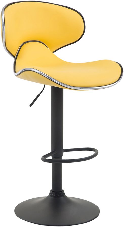 TPFLiving Barhocker Las Palmas Gestell schwarz Kunstleder - Gelb