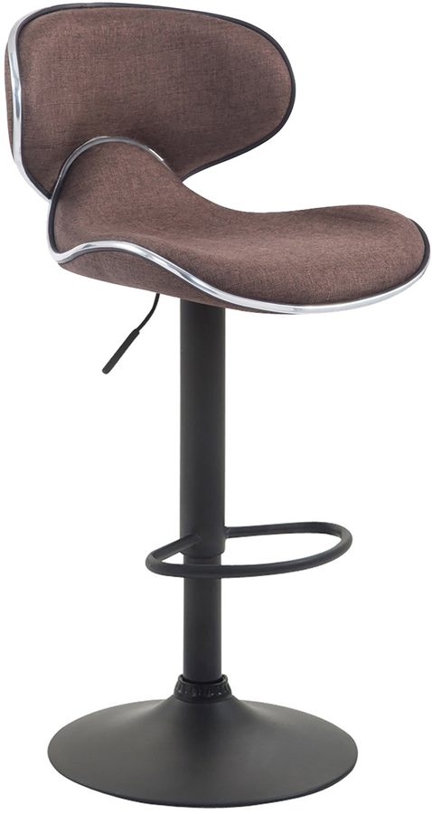 TPFLiving Barhocker Las Palmas Gestell schwarz Stoff - Braun