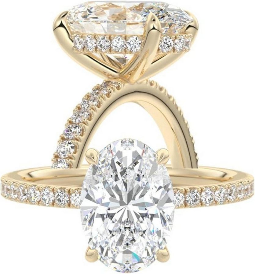 Jumpeak Diamantring Diamantring mit 1ct/2ct/3 ct, Damenring aus 585er Gold, Verlobungsring, Eheringe für Damen, Damenring aus Gold, Geburtstagsgeschenk, IGI