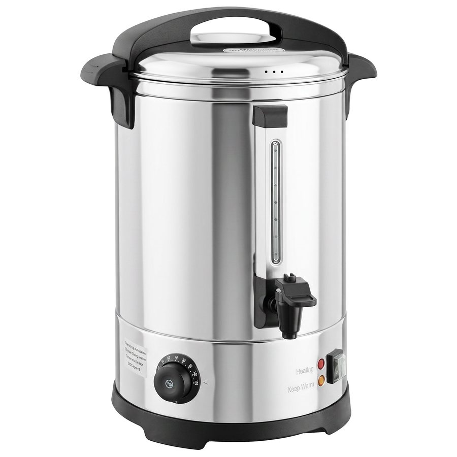 HOMCOM Glühweinkocher 6,5L/1500W mit Zapfhahn, Thermostat & Warmhaltefunktion Glühweinkessel Heißwasserspender aus Edelstahl Heißgetränkeautomat Temperatureinstellung von 30-110 °C   Aosom