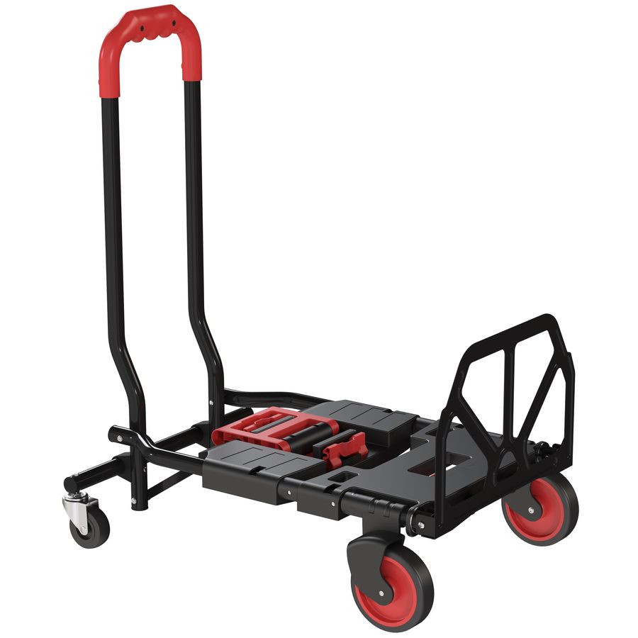 HOMCOM 2-in-1 Plattformwagen Sackkarre Klappbar Transportwagen mit Lenkrollen, Griff, Stahl Handwagen Transporthilfe Paketwagen bis 120 kg   Aosom von HOMCOM