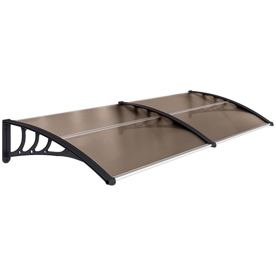 Outsunny Pultvordach  Vordach für Haustür, Überdachung aus Polycarbonat, Sonnenschutz Regenschutz, Braun, 75x195x23cm  Aosom