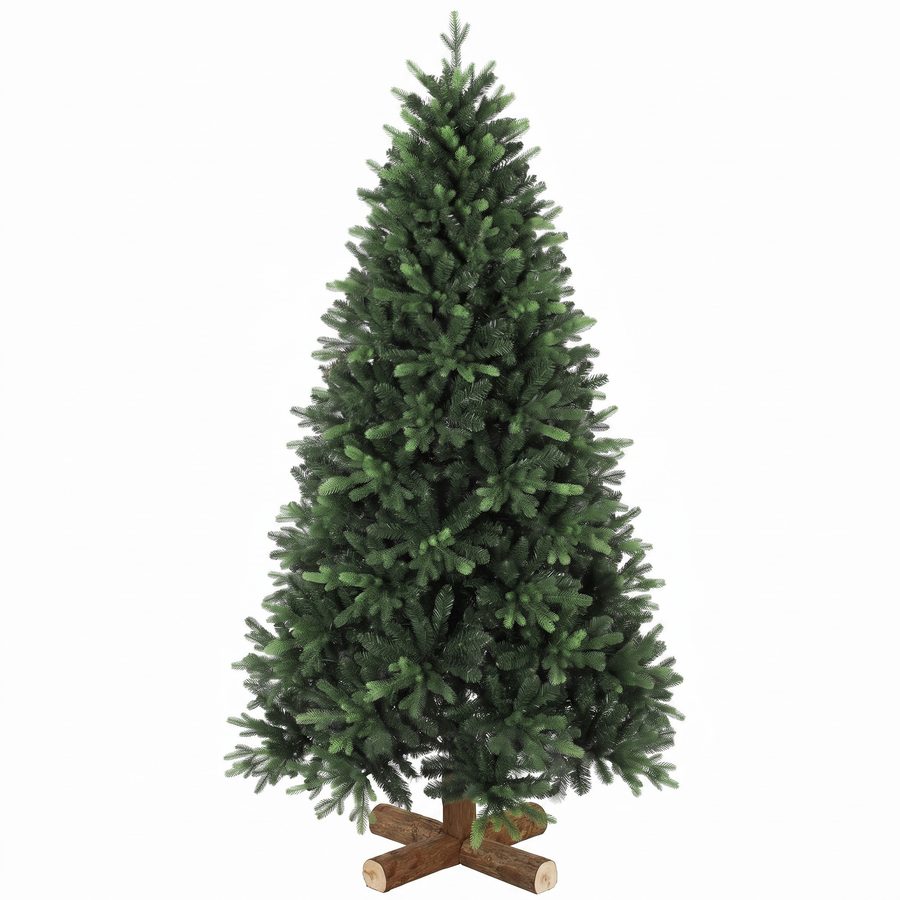 HOMCOM Weihnachtsbaum künstlich 180 cm Christbaum mit 2419 Spitzen, Tannenholzständer, Klappsystem, Weihnachtsdeko, Grün   Aosom
