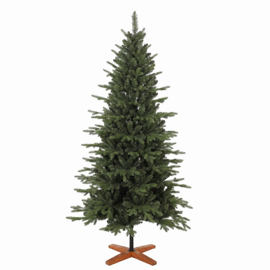 HOMCOM 180 cm Künstlicher Weihnachtsbaum mit 1438 Spitzen, Klappbarer Holzständer, Einfacher Aufbau, Tannenbaum mit Scharnieren für Zuhause Büro, Grün, Spritzguss-Weihnachtsbaum wie echt   Aosom