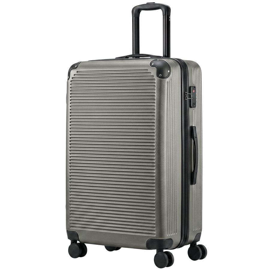 HOMCOM Reisekoffer Groß XL, 77 cm Hartschale Rollkoffer Trolley mit 4 Rollen und Teleskopgriff, TSA-Schloss, Erweiterbar, Leicht, Dunkelgrau   Aosom