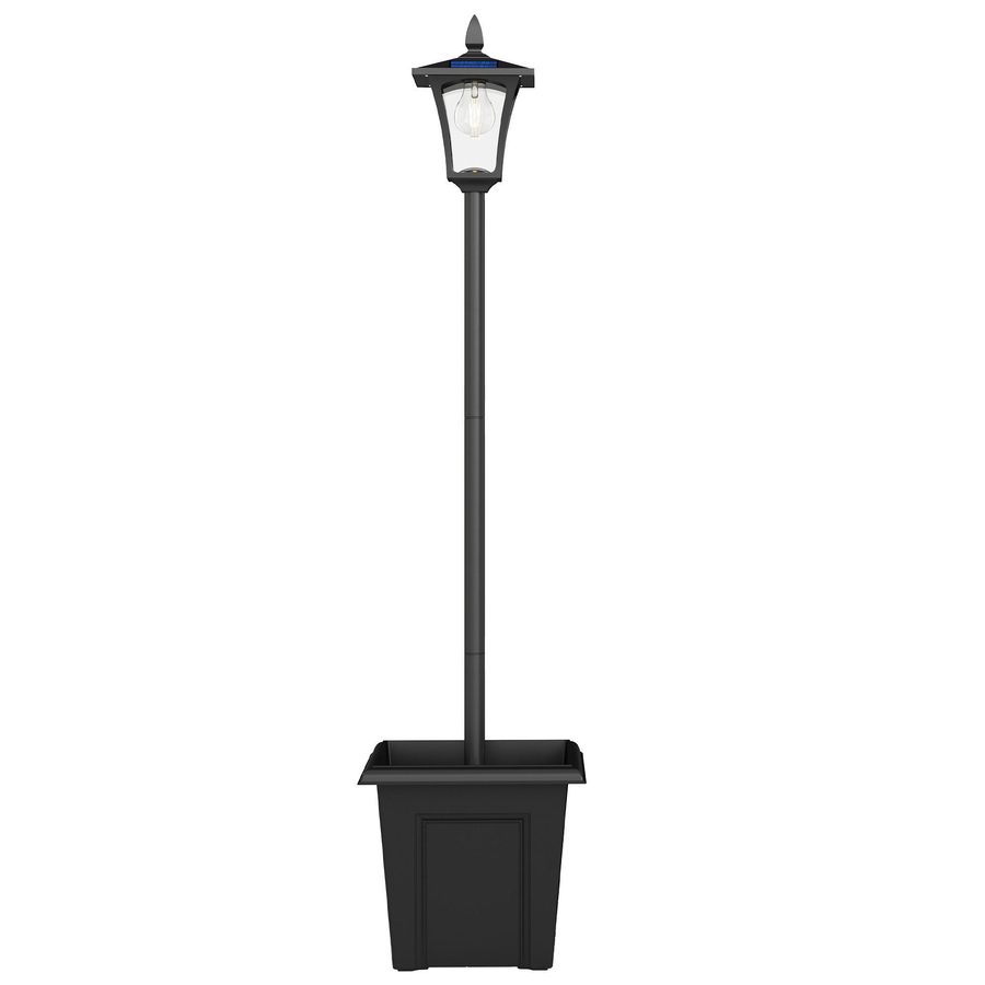 Outsunny Solar Gartenlaterne, Wetterfeste Wegleuchte 160 cm hoch, mit LED, 10 Std. Beleuchtung, IP44, Solarlampe für Außen, Schwarz   Aosom