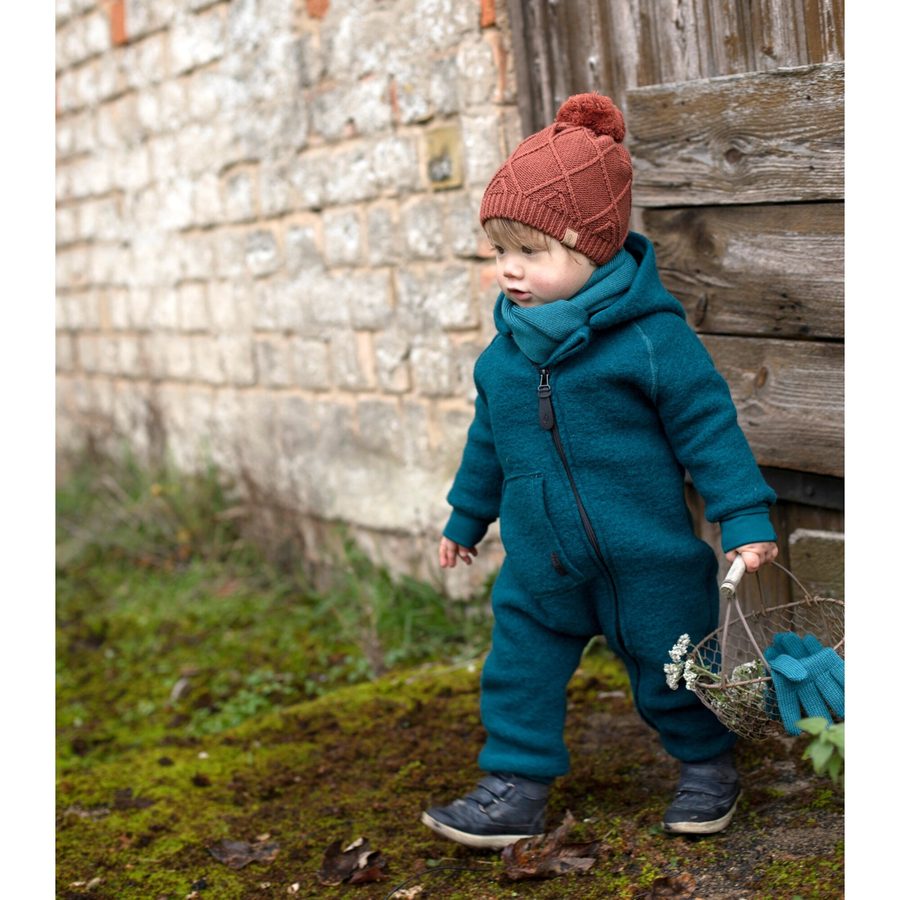 Pure Pure Wollwalk-Overall mit Kapuze und Klappbündchen