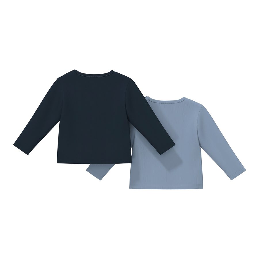 S.Oliver 2er-Pack Shirts langarm Rippqualität