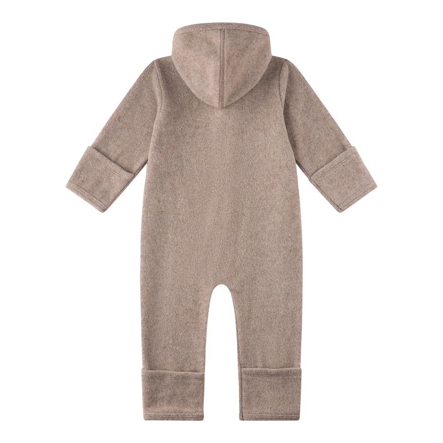 Sanetta Wollfleece-Overall mit Kapuze und Klappbündchen