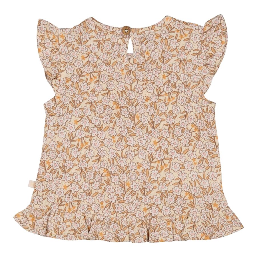 Feetje Krepp-T-Shirt Flügelarm Blumen Rüschen