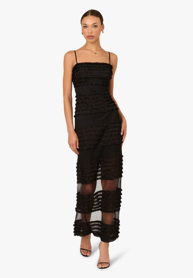 Adrianna Papell Abendkleid Ruffle Knit Long Dress A chic ruffle evening gown