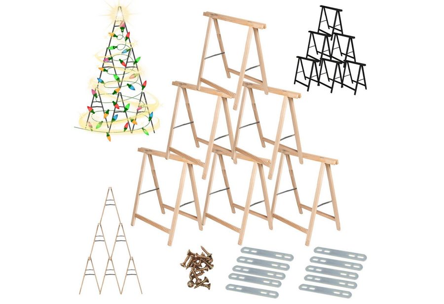 Modo24 Sägebock Holzbock, Klappbock Arbeitsbock, 5er-Set inklusive Montageteile, (Weihnachtsstern SET, 6-St), DIY Stern, Tapezierbock Montagebock Unterstellbock, 180x180x73 cm