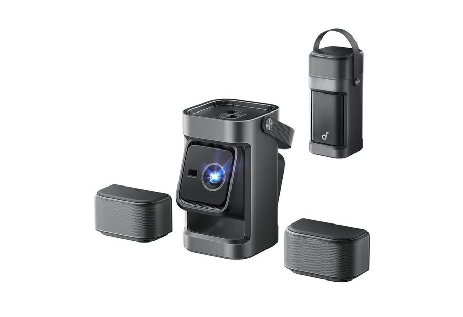 Anker Nebula P1 Beamer (400:1, 1920 x 1080 px, 650 ANSI Lumen, 2.0 Surround Sound, Dual-Arm Gimbal)