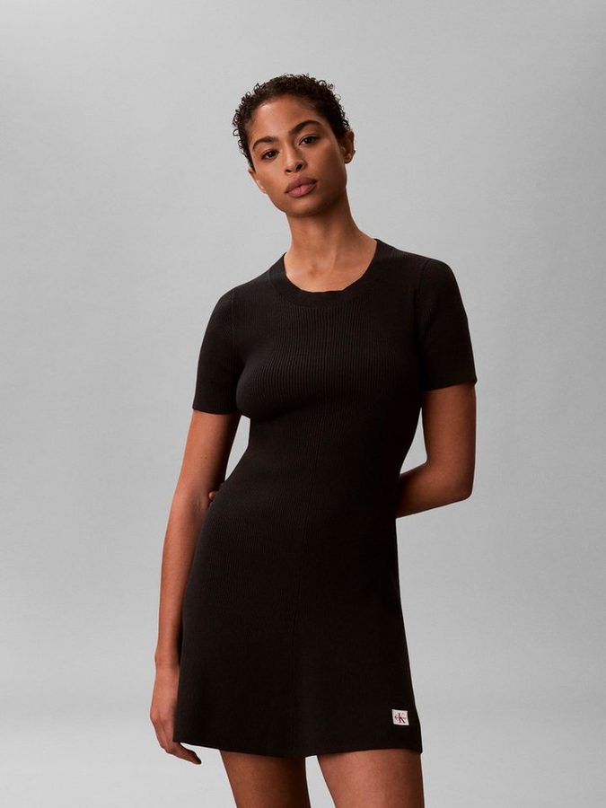 Calvin Klein Minikleid Figurbetonte Passform mit Rundhalsausschnitt