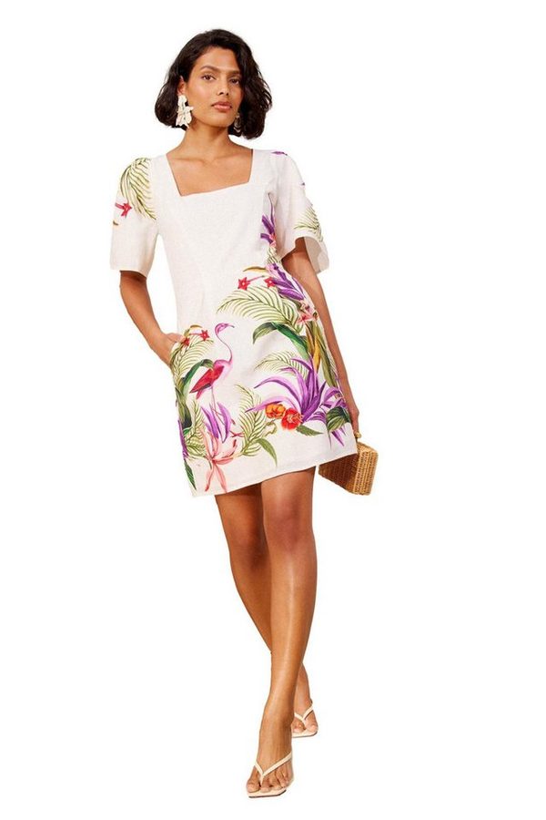 Love & Roses Minikleid Love & Roses Minikleid mit eckigem Ausschnitt (1-tlg)