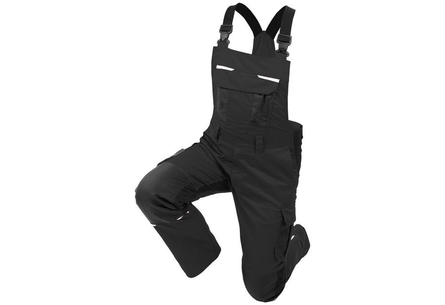 Qualitex Workwear Arbeitslatzhose Slim-Fit Latzhose Herren, strapazierfähig Stretch-Herren-Arbeitshose (1-tlg) xtra Strapazierfähig - Robust - Farbstabil - kratzfrei & metallfrei