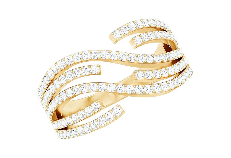 Jumpeak Diamantring Diamant Ring,Goldener Ring,Goldring Damen 585 Echtgold,Ring Frauen, Valentinstag Geschenk für Sie,Engagement Ring,Ring Weißgold Damen