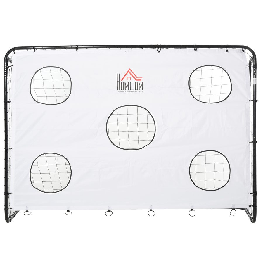HOMCOM Fußballtor für Kinder und Erwachsene mit PE-Netz, aus Metall und Oxford, Weiß und Schwarz, 240x88x171,5cm   Aosom
