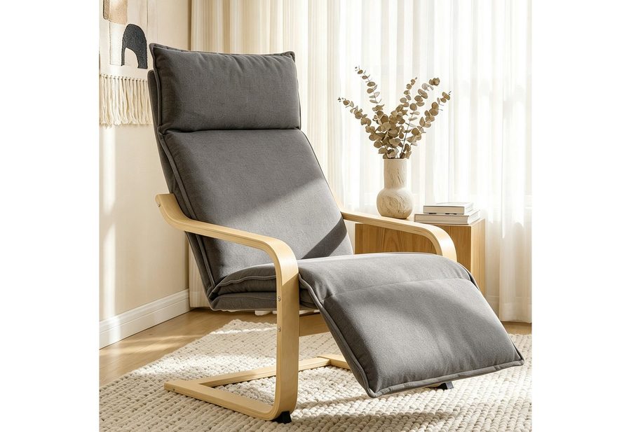HOMCOM Relaxsessel Loungesessel Schwingsessel mit hoher Rückenlehne (Set, 1-St., 1), sanfte Schaukelbewegung, Fußstütze