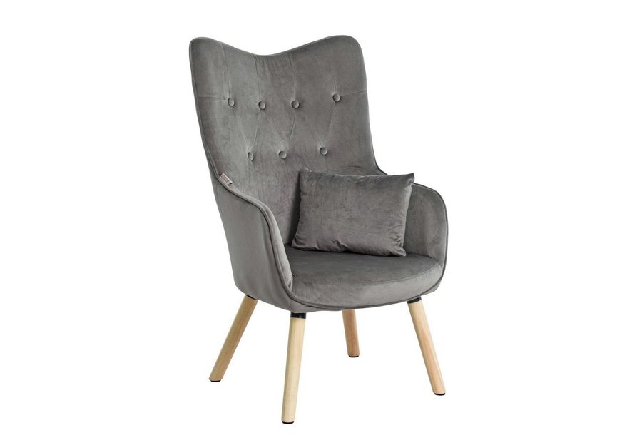 ESTEXO Sessel Fernsehsessel Relaxsessel mit Kissen Stoff Polsterstuhl Dunkelgrau S