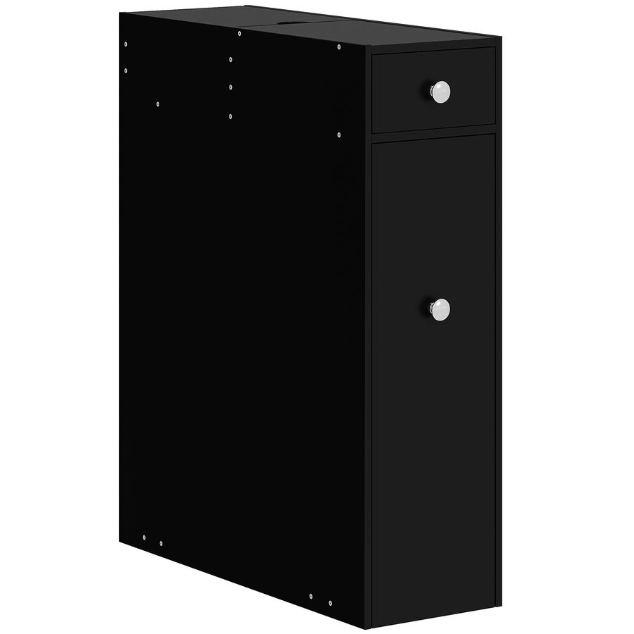 HOMCOM WC-Möbel mit Toilettenpapieraufbewahrung - 2 Schubladen-Organizer aus MDF - 17 x 48 x 58 cm   Aosom