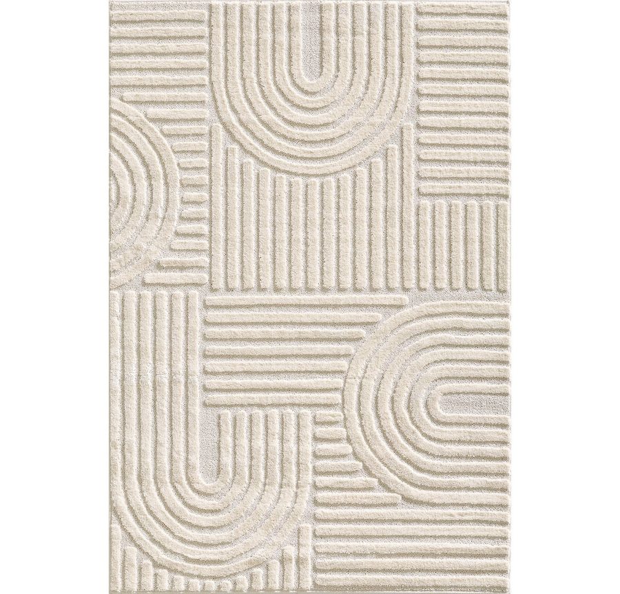 Teppium Teppich Boho-Design, Rechteckig, Höhe: 20 mm, Teppich Wohnzimmer Skandinavisches Boho Teppich Hoch-Tief Effekt von Teppium
