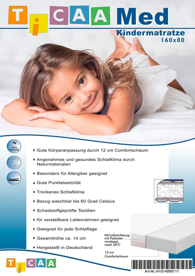 Ticaa Kindermatratze MedAllergen 80x160