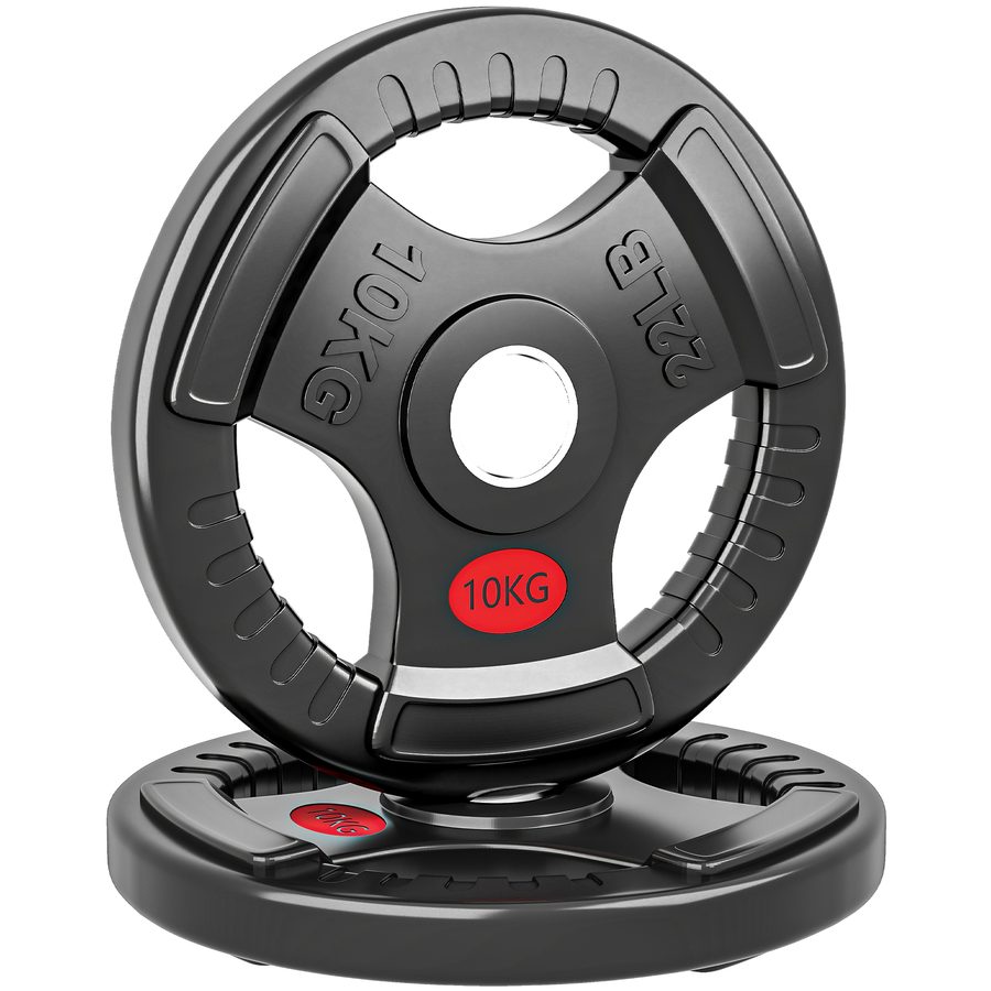 SPORTNOW 2er-Set Hantelgewichte, 2 x 10 kg Gewichte, Hantelscheiben-Set, Gewichtsscheiben für 5 cm Hantelstange, Ø 50 mm Bohrung, Schwarz   Aosom von SPORTNOW
