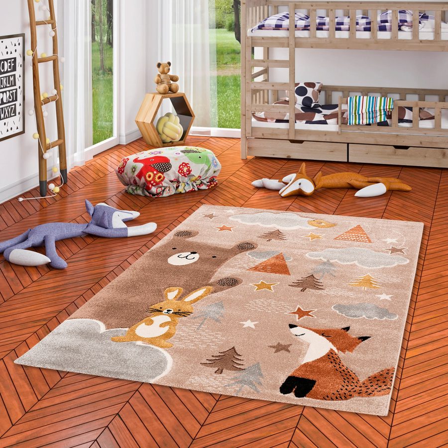 Pergamon Kinder Teppich Maui Kids Fuchs und Bär