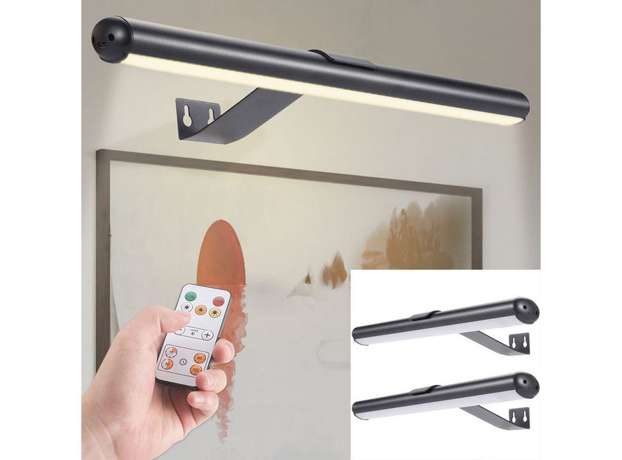 shop'n smile ideoon LED Wandleuchte Dimmbare Bildleuchte Fernbedienung&Touch-Schalter 4400 mA Akku, LEDs, warmweiss, kaltweiss, naturweiss, 40 LEDs, 4 Lichtfarben, 12–20 Std. Laufzeit & Timer 15–60 Min von shop'n smile ideoon