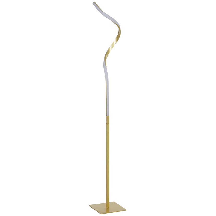 HOMCOM Stehlampe Dimmbar LED Stehleuchte mit Fußschalter, 3 Lichtfarben, Wohnzimmer Standleuchte im Spiraldesign Modern 146 cm Stehleuchte für Schlafzimmer, Gold   Aosom