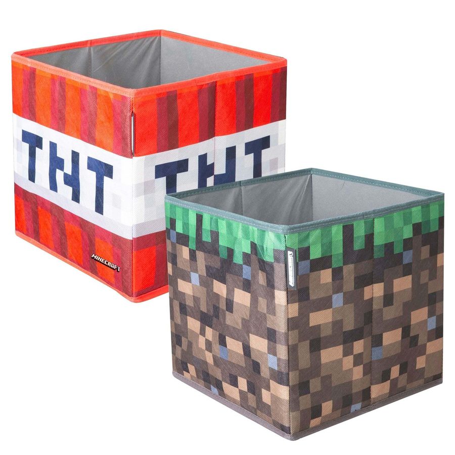 Roba Stoffboxen 2er Set, faltbar, Grasblock und TNT, Canvas Minecraft