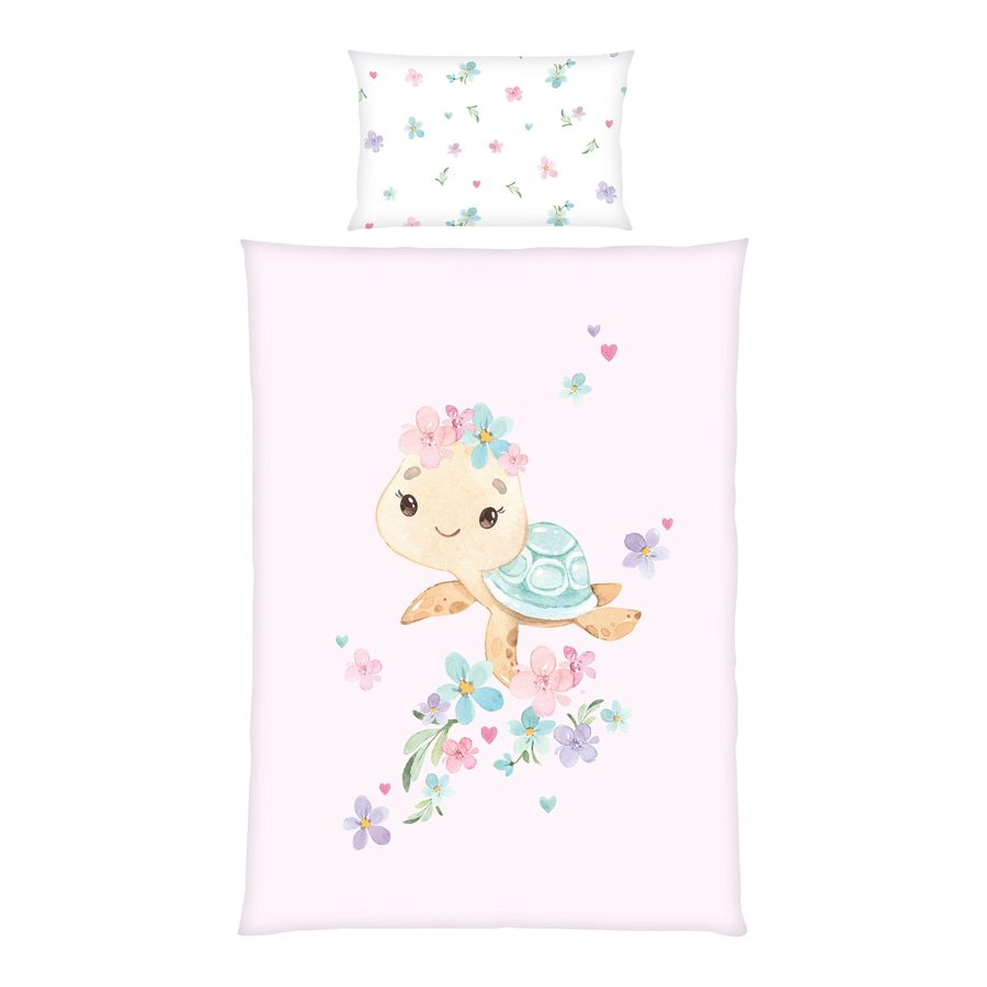 Baby Best Renforcé Wende-Bettwäsche Little turtle 40x60 / 100/135 cm