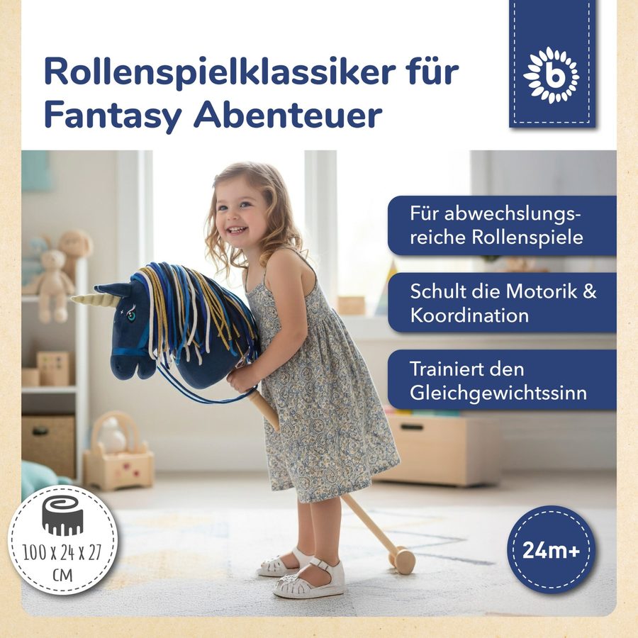 Bieco Steckenpferd Einhorn Luna aus Holz