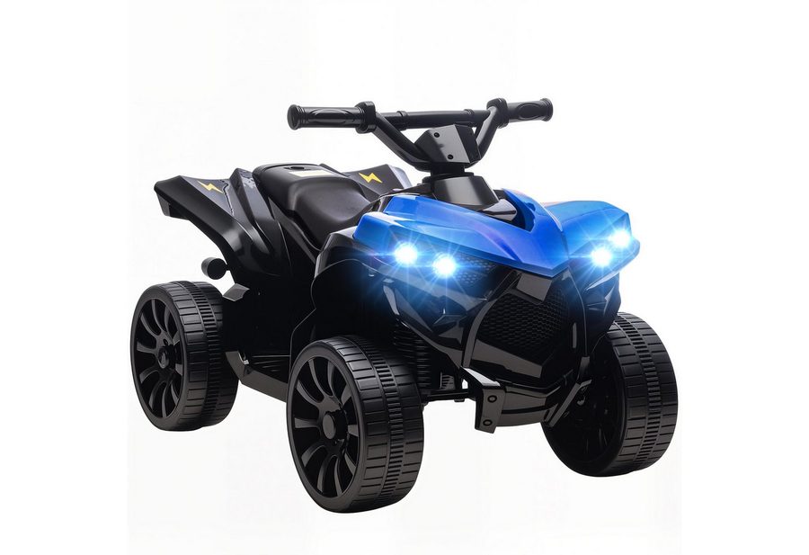 AIYAPLAY Elektro-Kinderquad Kinder Quad 6V mit Vorwärts-, Rückwärtsfunktion, Musik, Belastbarkeit 25 kg, (1-tlg), mit LED-Scheinwerfer, 4 Rädern, für 18-56 Monate Kinder, Blau