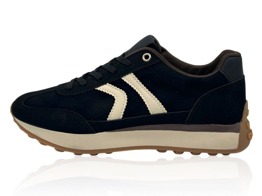 Nowaland Damen Sneaker Plateau-Sneaker mit Kontraststreifen und Profilsohle Sneaker Retro-Design mit Kontraststreifen und komfortabler Plateausohle