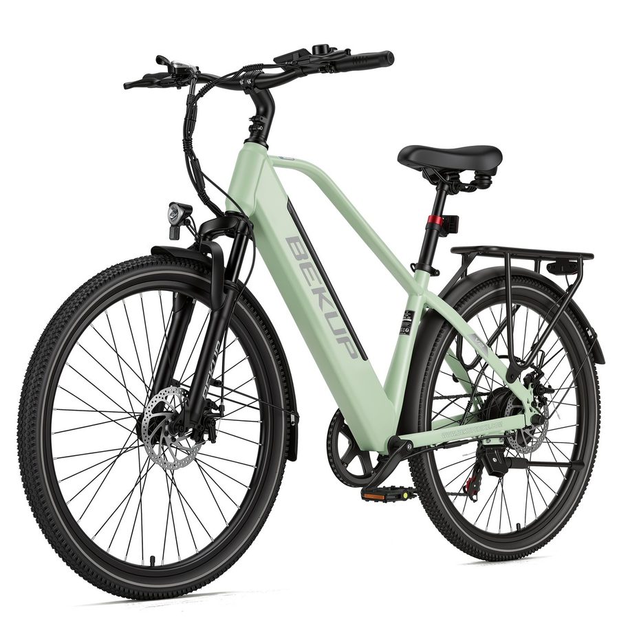 BEKUP E-Bike Cityrad V2 26 Zoll Cityrad Elektrofahrrad, Damen u. Herren, 45 Nm, 7 Gang Shimano Shimano Tourney TZ Schaltwerk, Kettenschaltung, Heckmotor, 522 Wh, (Komplettset, E-Bike inklusive Akku und Ladegerät), City-Trekkingrad bis 120 km, 250 W Heckmotor, Scheibenbremsen von BEKUP
