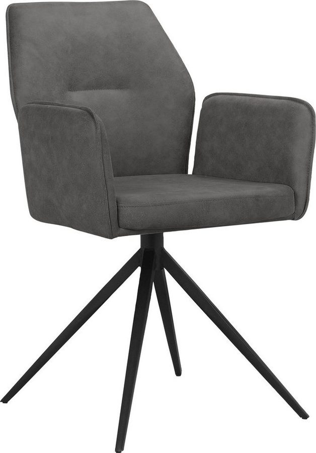 OTTO home Esszimmerstuhl Ozias (2 St), Sitz und Rücken gepolstert, Gestell aus Metall schwarz, Sitzhöhe 50 cm von OTTO home