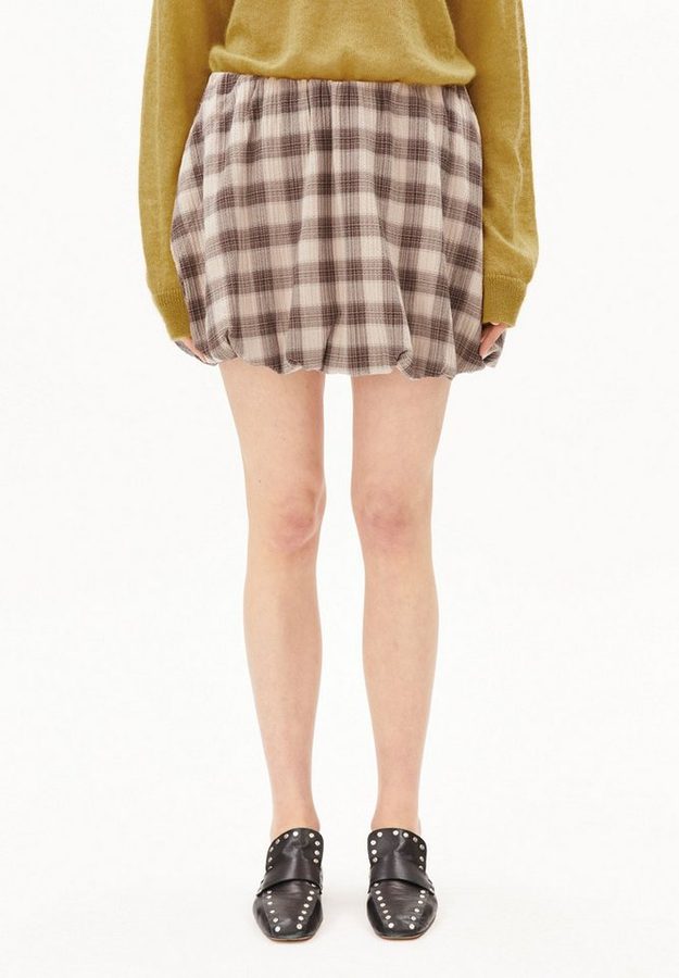 Armedangels Jerseyrock CHECK BALLOON Minirock aus Bio-Baumwoll Mix (Regular Fit) Mini