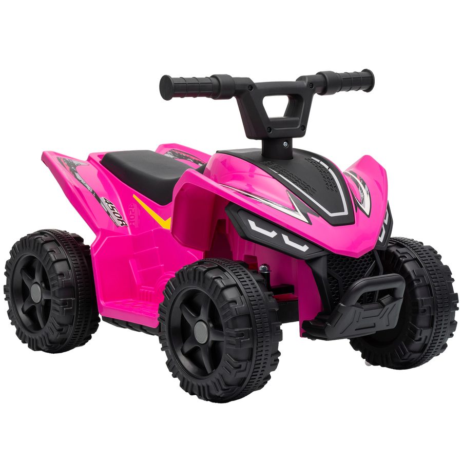 AIYAPLAY Kinder Quad Elektro 6V Kinderquad mit Lithium-Akku Vorwärtsfunktion Lenkerknopf-Steuerung, Elektro-Quad für Kinder 1,5-2 Jahre Max. Belastung 25 kg Hellrot   Aosom