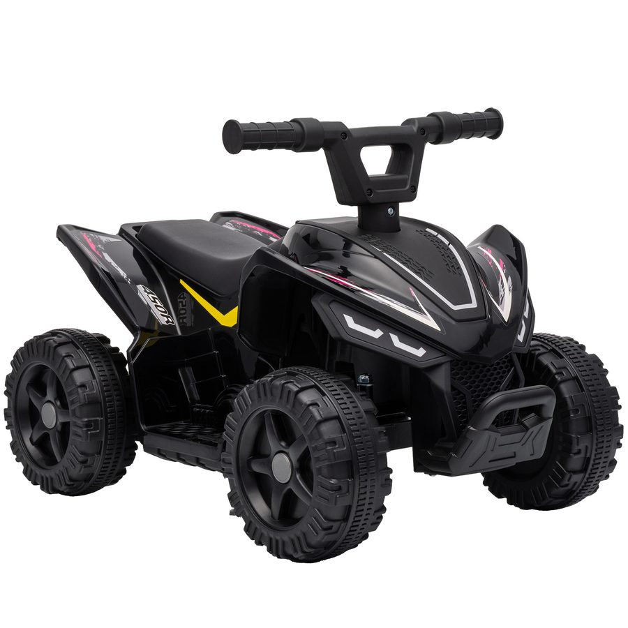 AIYAPLAY Kinder Quad Elektro 6V Kinderquad mit Lithium-Akku Vorwärtsfunktion Lenkerknopf-Steuerung, Elektro-Quad für Kinder 1,5-2 Jahre Max. Belastung 25 kg Schwarz   Aosom
