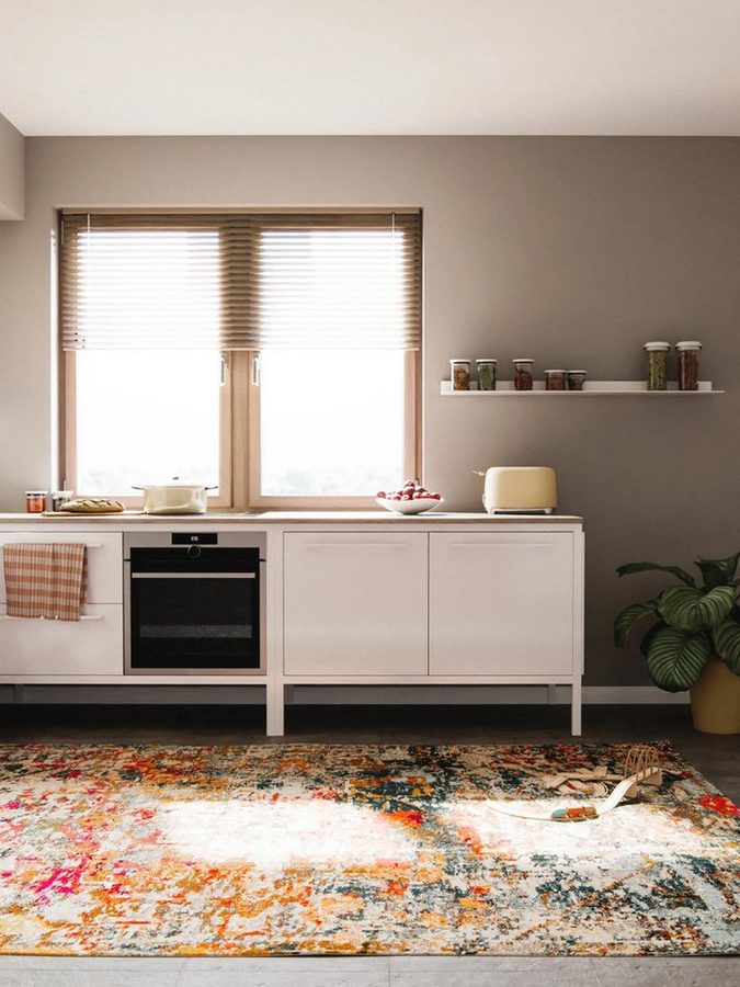 benuta Teppich Casa, rechteckig, Höhe: 11 mm, Teppich Wohnzimmer, Esszimmer, Schlafzimmer, Flur, Farbenfroh, Retro von benuta