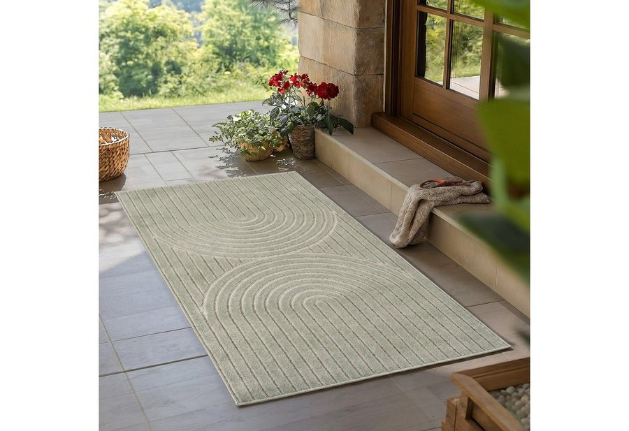 Teppium Teppich Skandinavischer 3D Design, Läufer, Höhe: 5 mm, Indoor Outdoor Teppich Wetterfest 3D Optik Wohnzimmer Küchen Terrasse von Teppium