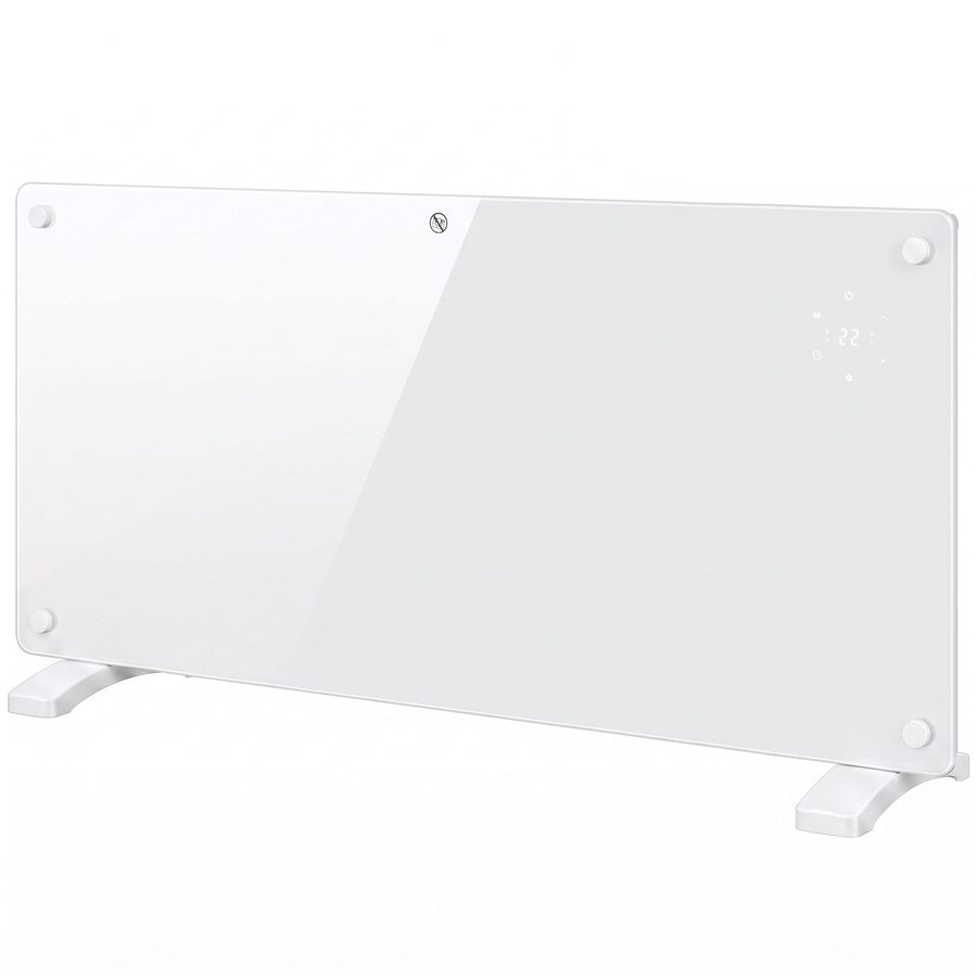 HOMCOM Niedrigenergie-Elektroheizer, 2000W Wand- und Stand-Konvektor, WLAN-kompatibel mit Alexa und Google Home, Thermostat, 24h-/Wochen-Timer, LED-Display, Fernbedienung, Weiß   Aosom