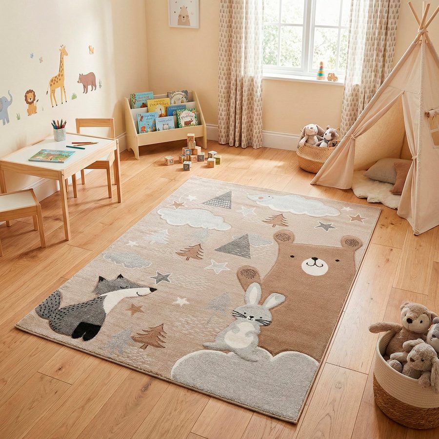 Pergamon Kinder Teppich Maui Kids Fuchs und Bär